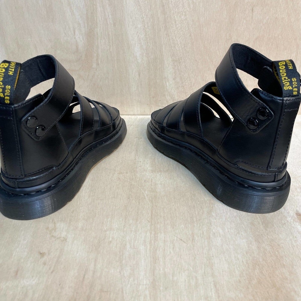 Dr Martens Sandals Womens Clarissa II Black Leather Punk Strappy Ankle Strap - Picture 5 of 9
